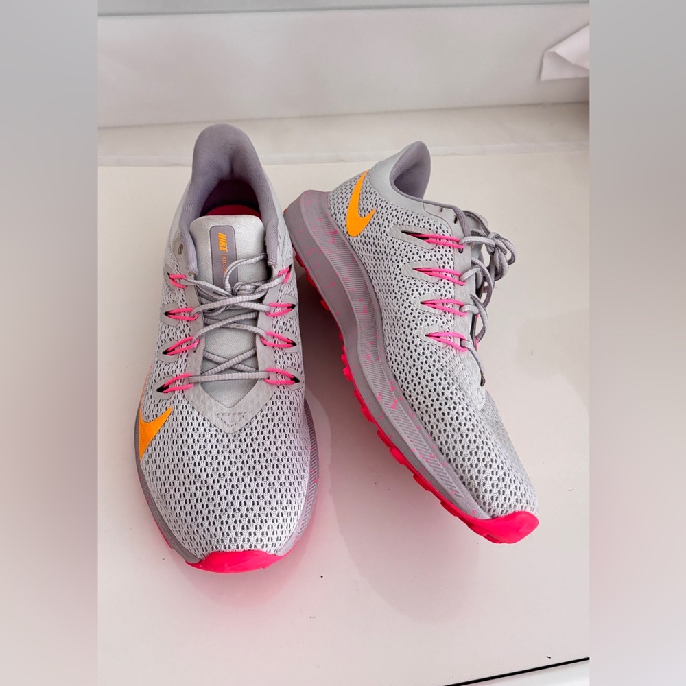 Nike Gray and Pink Athletic Shoes with Breathable Mesh